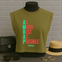 As Much Rest As Possible Amrap Funny Fit2serve Garment-Dyed Women's Muscle Tee
