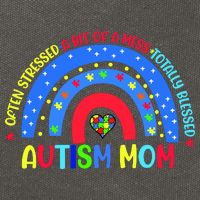 Autism Mom Rainbow Totally Blessed Awareness Love Puzzle Cotton Canvas Backpack