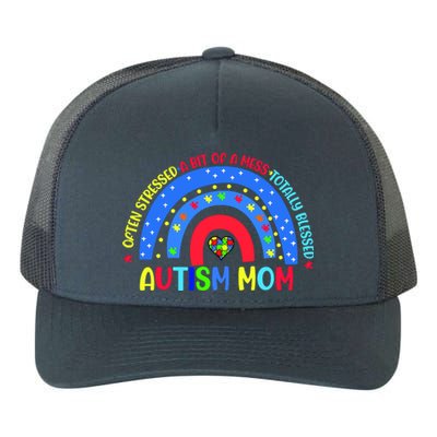 Autism Mom Rainbow Totally Blessed Awareness Love Puzzle Yupoong Adult 5-Panel Trucker Hat