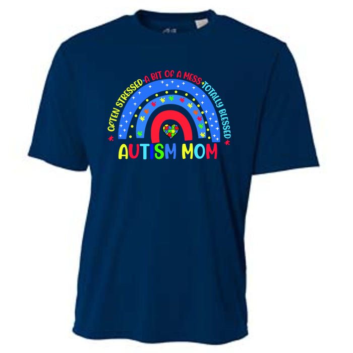 Autism Mom Rainbow Totally Blessed Awareness Love Puzzle Cooling Performance Crew T-Shirt