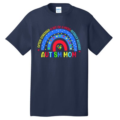 Autism Mom Rainbow Totally Blessed Awareness Love Puzzle Tall T-Shirt