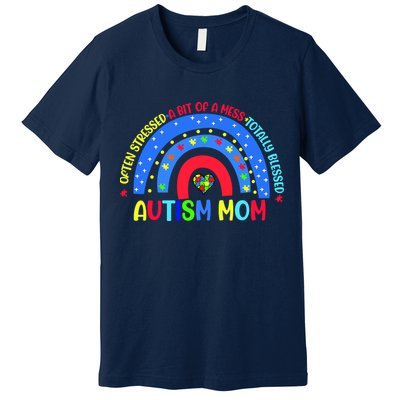 Autism Mom Rainbow Totally Blessed Awareness Love Puzzle Premium T-Shirt