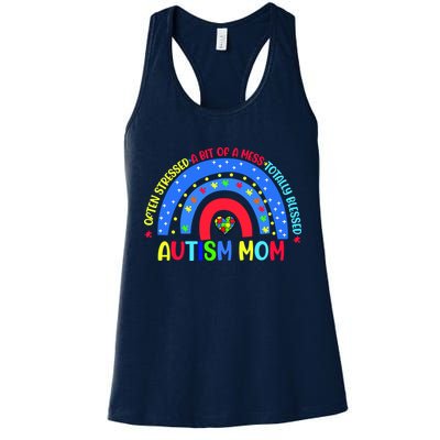 Autism Mom Rainbow Totally Blessed Awareness Love Puzzle Womens Tank Top