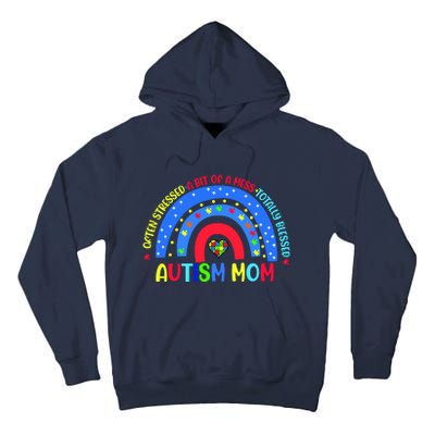 Autism Mom Rainbow Totally Blessed Awareness Love Puzzle Tall Hoodie