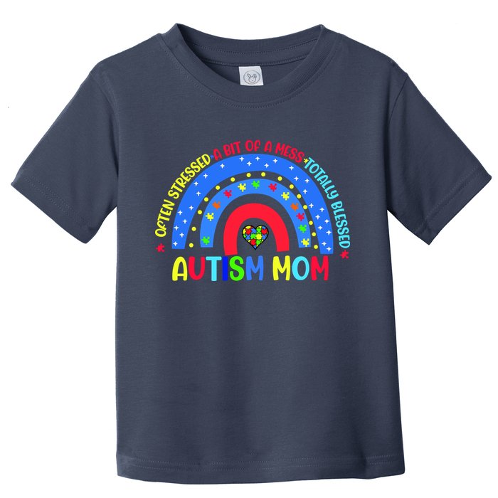 Autism Mom Rainbow Totally Blessed Awareness Love Puzzle Toddler T-Shirt