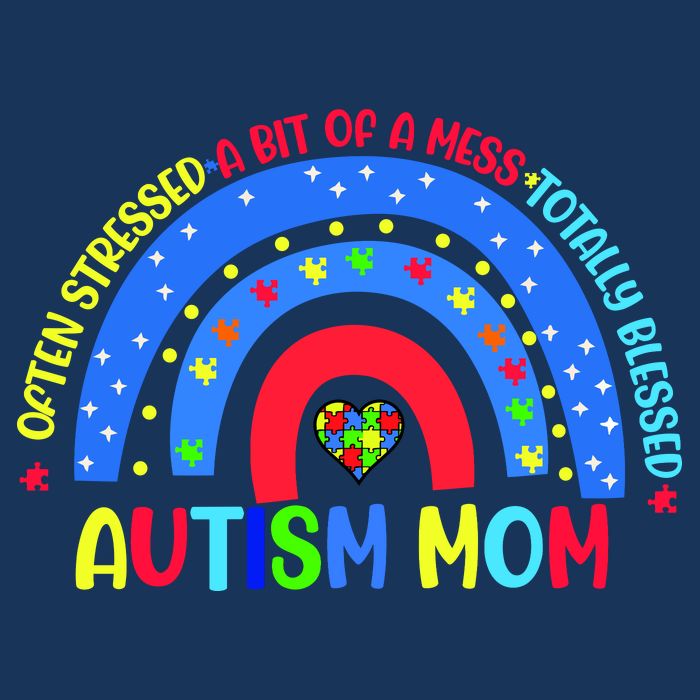 Autism Mom Rainbow Totally Blessed Awareness Love Puzzle Toddler T-Shirt