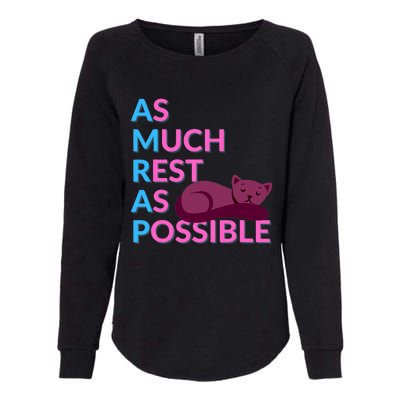 As Much Rest As Possible Funny Kitty Womens California Wash Sweatshirt