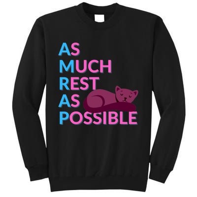 As Much Rest As Possible Funny Kitty Tall Sweatshirt