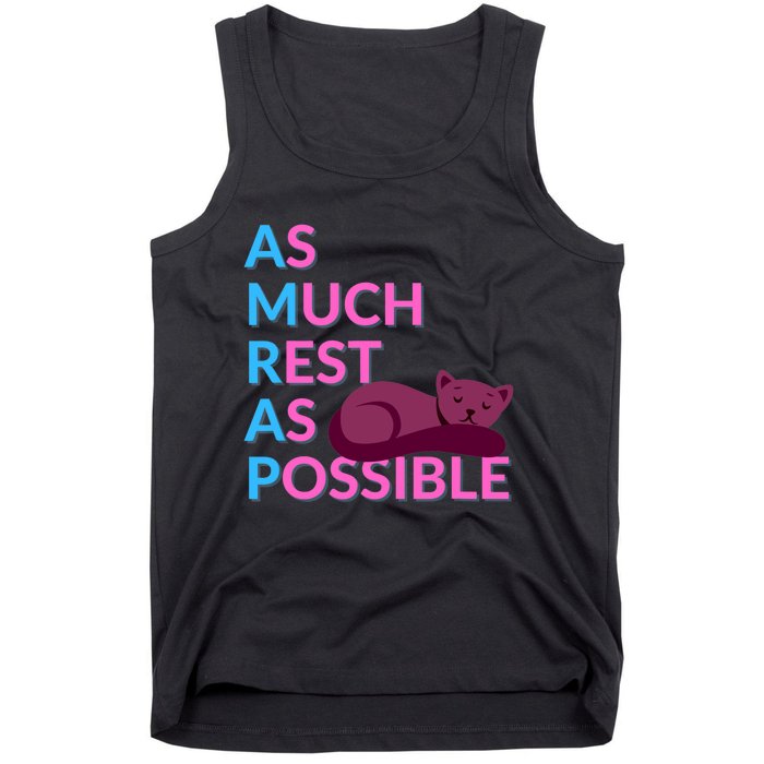 As Much Rest As Possible Funny Kitty Tank Top