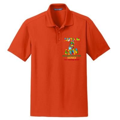 Autism Mom Raising Hero Gift Dry Zone Grid Polo