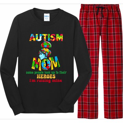 Autism Mom Raising Hero Gift Long Sleeve Pajama Set