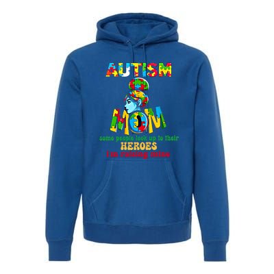 Autism Mom Raising Hero Gift Premium Hoodie