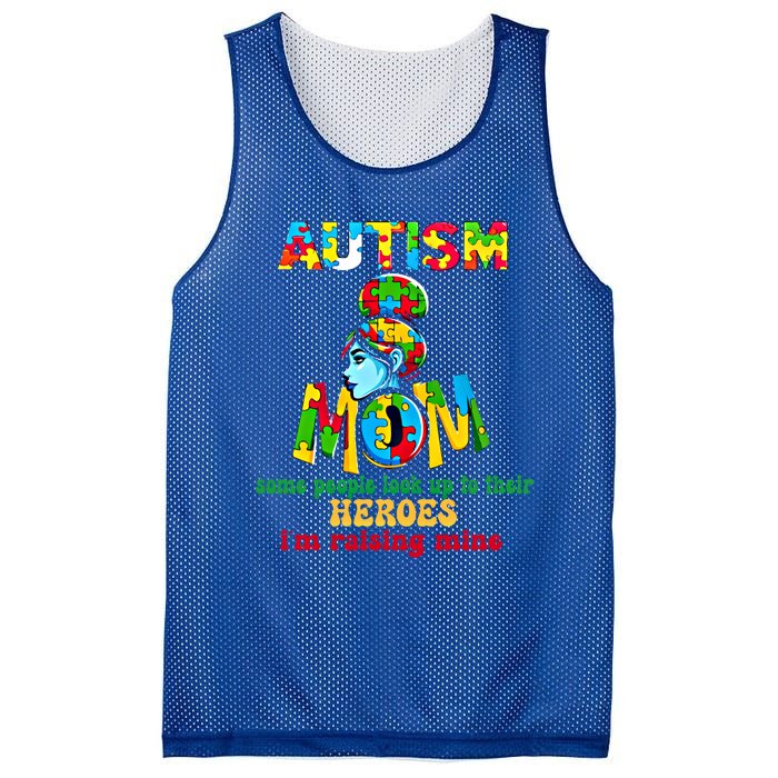 Autism Mom Raising Hero Gift Mesh Reversible Basketball Jersey Tank