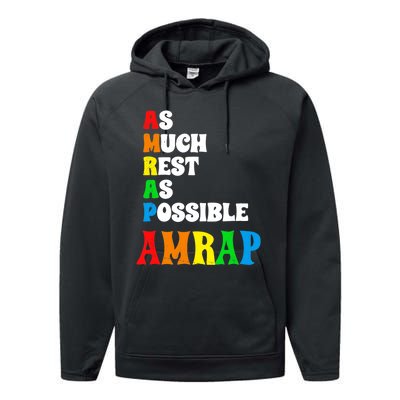 As much rest as possible acronym style funny trendy Performance Fleece Hoodie