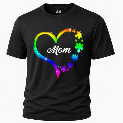 Autism Mom Rainbow Heart Performance Shirt