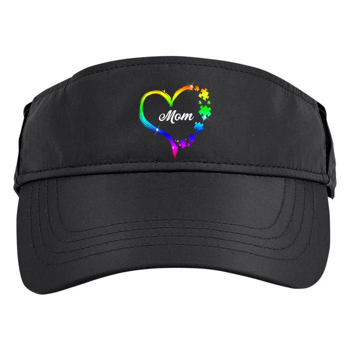 Autism Mom Rainbow Heart Adult Drive Performance Visor