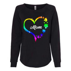 Autism Mom Rainbow Heart Womens California Wash Sweatshirt