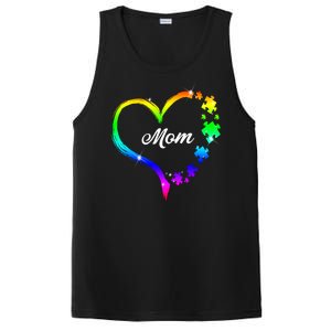 Autism Mom Rainbow Heart PosiCharge Competitor Tank