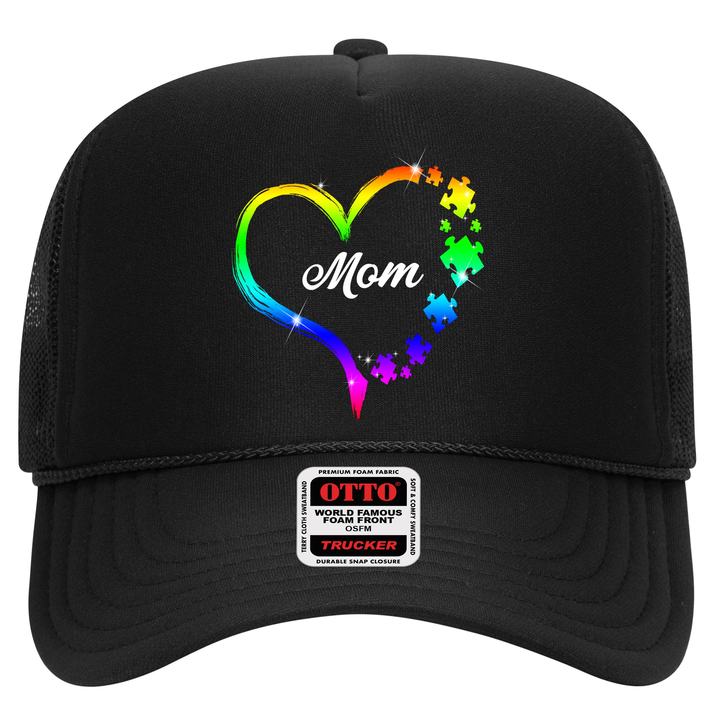Autism Mom Rainbow Heart Hat