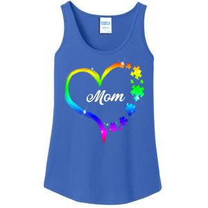 Autism Mom Rainbow Heart Ladies Essential Tank