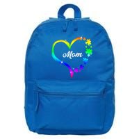 Autism Mom Rainbow Heart 16 in Basic Backpack