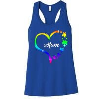 Autism Mom Rainbow Heart Women's Racerback Tank