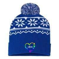 Autism Mom Rainbow Heart USA-Made Snowflake Beanie