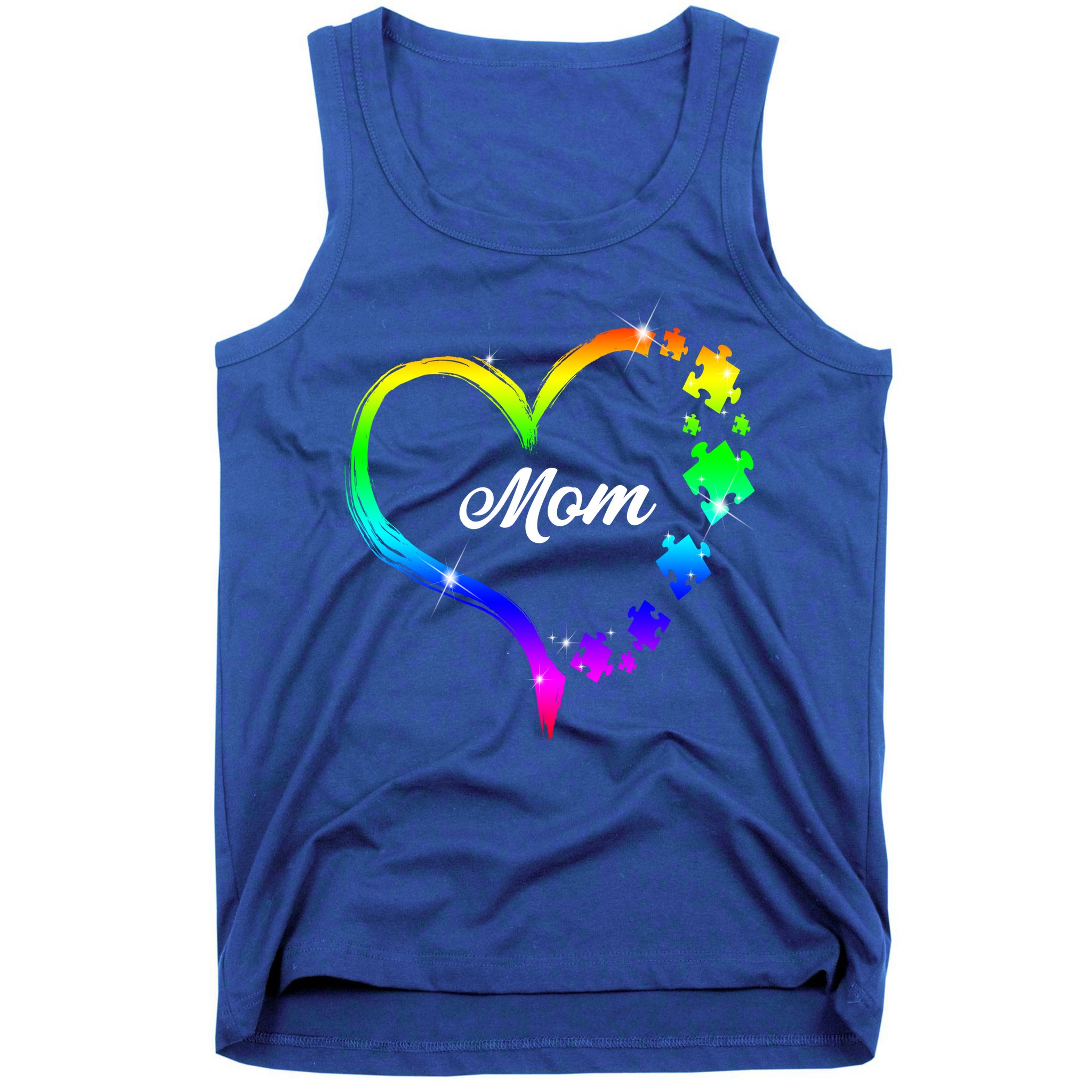 Autism Mom Rainbow Heart Tank Top