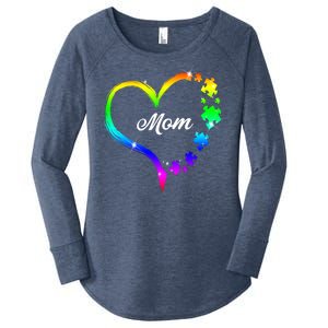 Autism Mom Rainbow Heart Women's Perfect Tri Tunic Long Sleeve Shirt