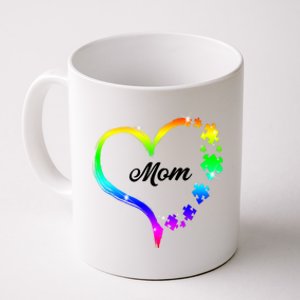 Autism Mom Rainbow Heart Coffee Mug