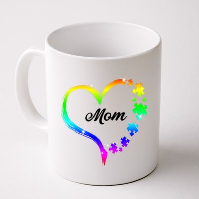 Autism Mom Rainbow Heart Coffee Mug