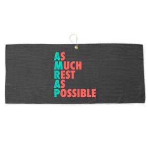 As Much Rest As Possible AMRAP Funny Cool Trendy Gym USA Tee Large Microfiber Waffle Golf Towel