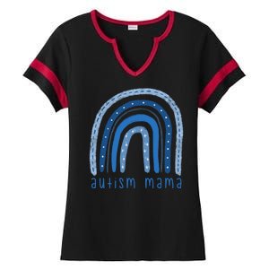 Autism Mama Rainbow Awareness Ladies Halftime Notch Neck Tee