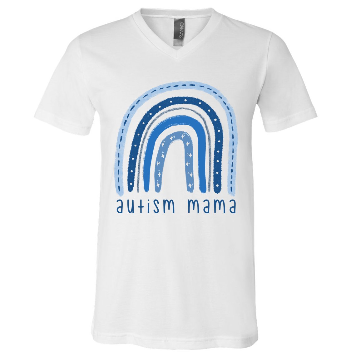 Autism Mama Rainbow Awareness V-Neck T-Shirt