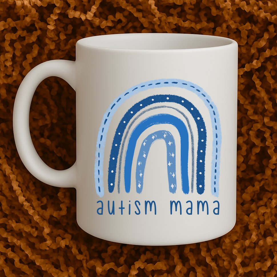 Autism Mama Rainbow Awareness Mug