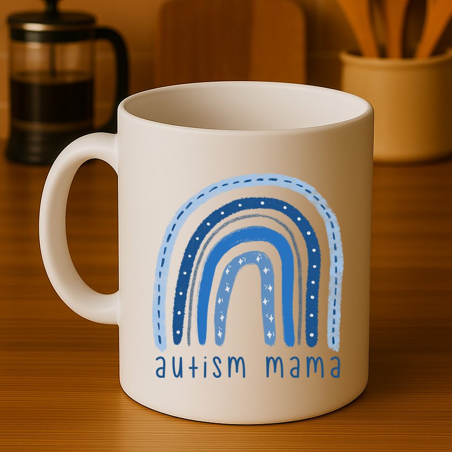 Autism Mama Rainbow Awareness Mug