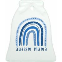 Autism Mama Rainbow Awareness Ceramic Bell Ornament