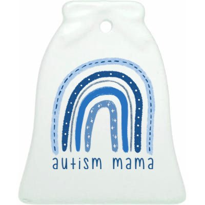 Autism Mama Rainbow Awareness Ceramic Bell Ornament