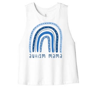 Autism Mama Rainbow Awareness Women's Racerback Cropped Tank