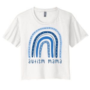 Autism Mama Rainbow Awareness Women's Crop Top Tee