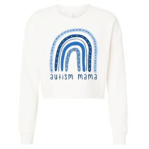 Autism Mama Rainbow Awareness Cropped Pullover Crew