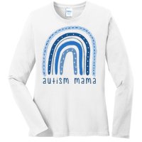 Autism Mama Rainbow Awareness Ladies Long Sleeve Shirt