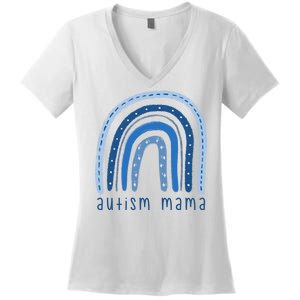 Autism Mama Rainbow Awareness Women's V-Neck T-Shirt