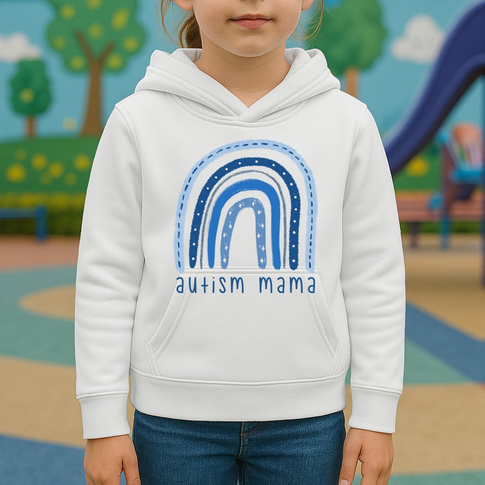 Autism Mama Rainbow Awareness Kids Hoodie