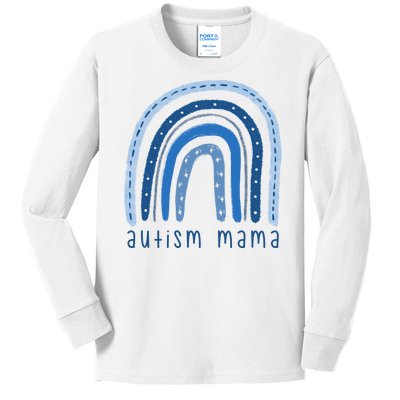 Autism Mama Rainbow Awareness Kids Long Sleeve Shirt