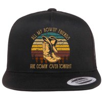 All My Rowdy Friends Are Comin' Over Tonight Retro Boots Hat Flatbill Hat