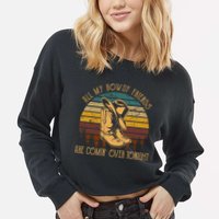 All My Rowdy Friends Are Comin' Over Tonight Retro Boots Hat Cropped Pullover Crew