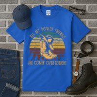 All My Rowdy Friends Are Comin' Over Tonight Retro Boots Hat Tall T-Shirt