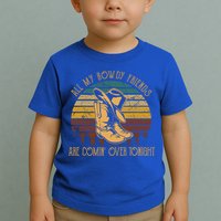 All My Rowdy Friends Are Comin' Over Tonight Retro Boots Hat Toddler T-Shirt