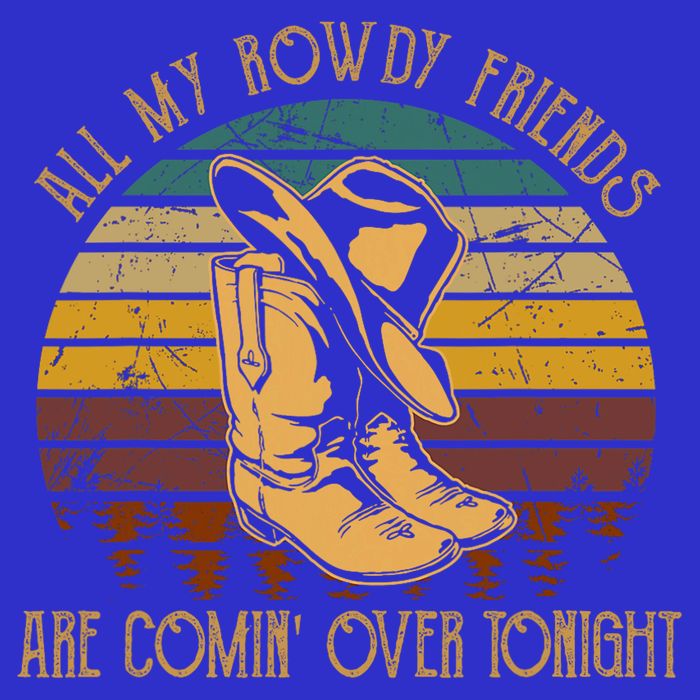All My Rowdy Friends Are Comin' Over Tonight Retro Boots Hat Short Acrylic Beanie